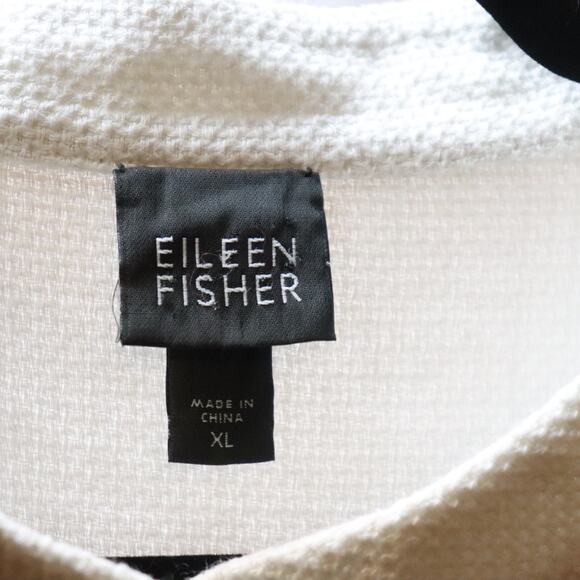 Eileen Fisher linen/Cotton button front relaxed fit blazer waffle weave size XL - Picture 6 of 7